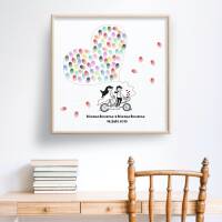 Guest book wedding "bike heart" canvas