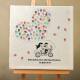 Guest book wedding "bike heart" canvas