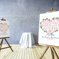 Guest book wedding "Birds Love" canvas