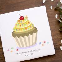 Guest book wedding "Cupcake" canvas