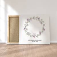 Guest book wedding "flower wreath" canvas