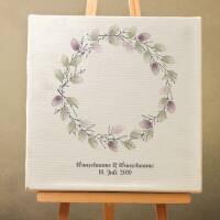 Guest book wedding "flower wreath" canvas