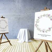 Guest book wedding "flower wreath" canvas