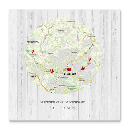 Guest book wedding map round canvas