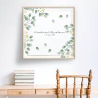Guest book wedding "flowers" canvas