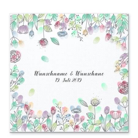 Guest book wedding "flower ring" canvas