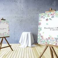 Gästebuch Hochzeit "Blumenring" Leinwand