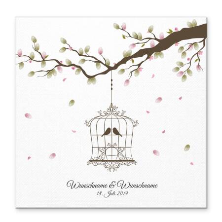 Guest book wedding birdcage canvas