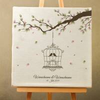 Guest book wedding "birdcage" canvas