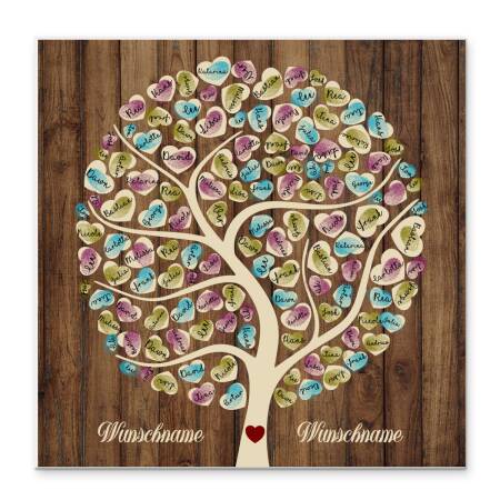 Wedding Wooden Tree canvas