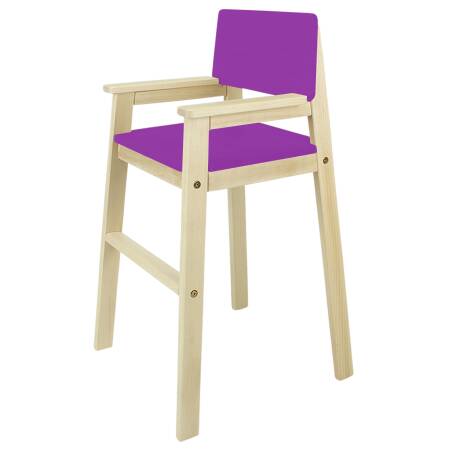 High chair in beech light purple
