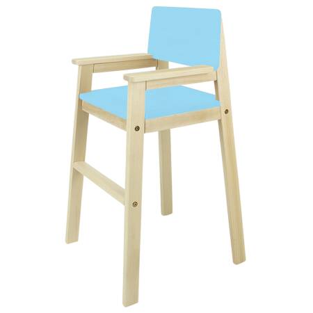 High chair in beech light blue
