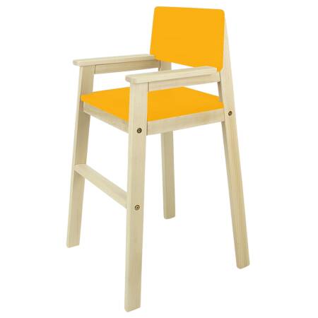High chair in beech light orange