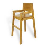 High chair in natural beech wood