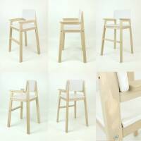 High chair high beech teak natural