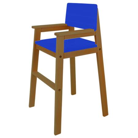 High chair beech teak blue