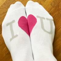 Socke I Love You weiss/rosa