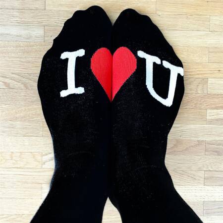 Socke I Love You schwarz / weiss