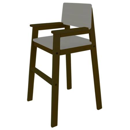 High chair in beech rosewood gray
