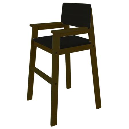 High chair high beech rosewood black