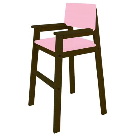 High chair, beech rosewood, pink