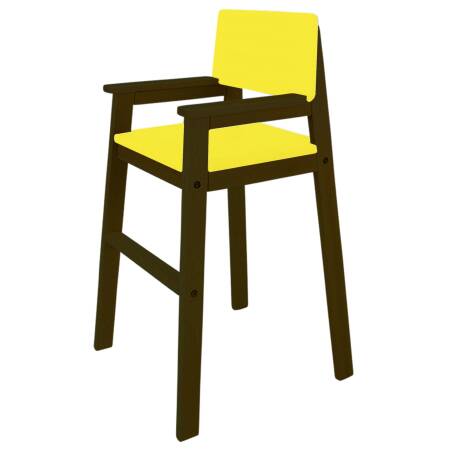 High chair beech rosewood yellow