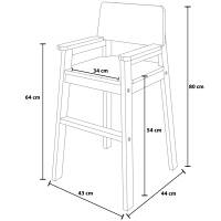 High chair beech rosewood yellow