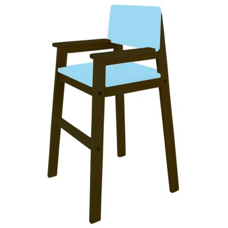 High chair beech rosewood light blue