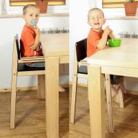 High chair beech rosewood light blue