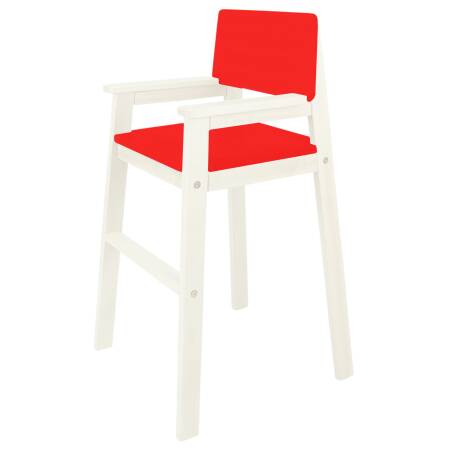 High chair white red