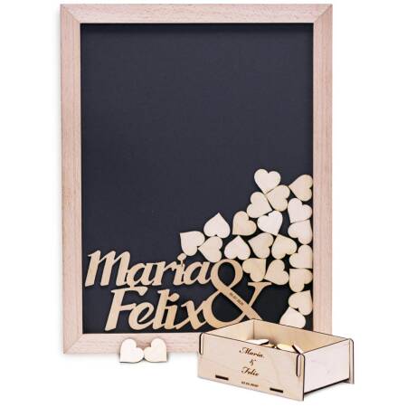 Guest book wedding frame wood