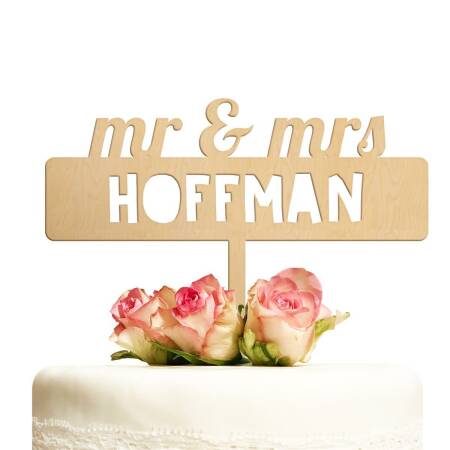 Cake topper personalized Mr & Mrs