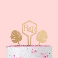 Cake topper personalized initials