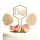 Cake Topper Hochzeit Hochzeitstorte Tortendeko mit Name Holz