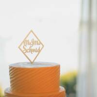 Cake topper personalized rhombus