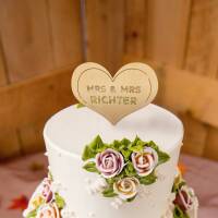 Cake topper personalized heart
