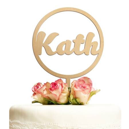 Cake topper personalized circle