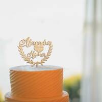 Cake topper personalized wreath