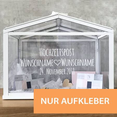 Aufkleber Kartenbox Hochzeitspost