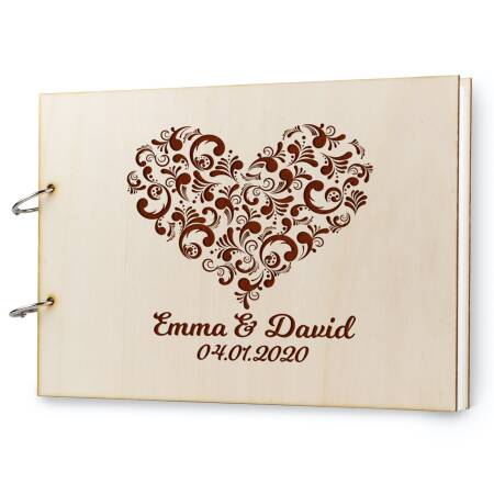 Guestbook Wedding Wood Personalized Bridal Name