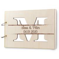 Guestbook Wedding Wood Personalized Bridal Name