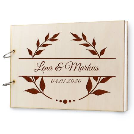 Guest book wedding wood laurel