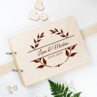 Guest book wedding wood laurel