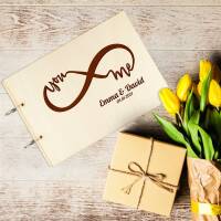 Guest book wedding wood You & Me