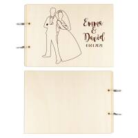 Guest book wedding wood couple