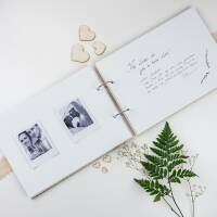 Guest Book Wedding Wood Heart & Rings
