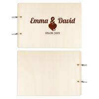 Guest book wedding wood you & me