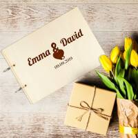 Guest book wedding wood you & me