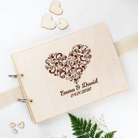 Guest book wedding wood heart