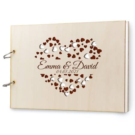 Guest book wedding wooden hearts